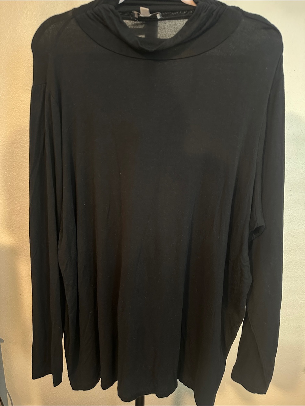 Joseph A Black Long-Sleeve Draped Turtleneck Tee